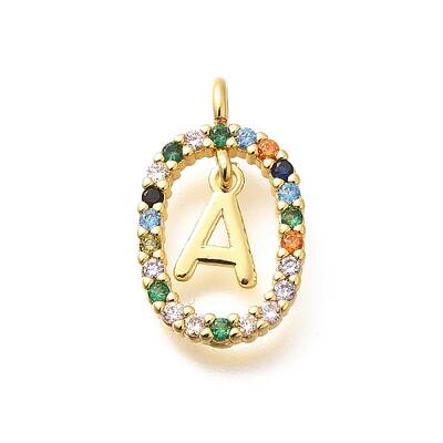 Brass Micro Pave Cubic Zirconia Pendants