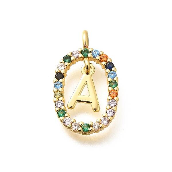 Brass Micro Pave Cubic Zirconia Pendants
