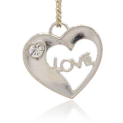 Cute Valentines Day Gift Ideas Platinum Plated Alloy Rhinestone Pendants