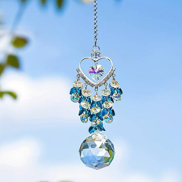 Glass Teardrop Hanging Suncatchers