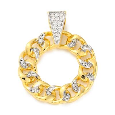 Rack Plating Brass Micro Pave Cubic Zirconia Pendants