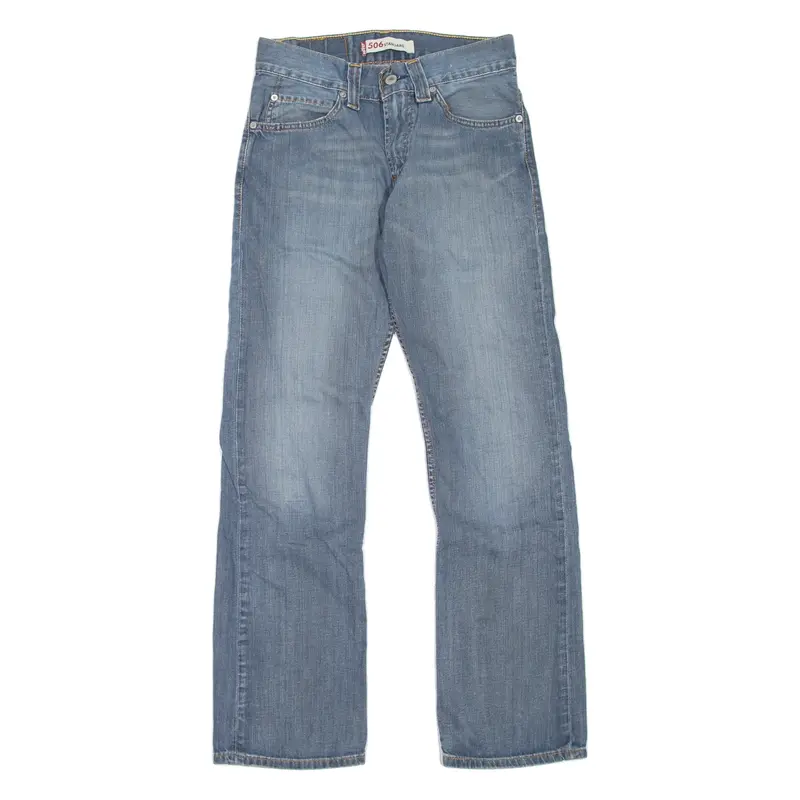 LEVI'S 506 Jeans Mens Blue Regular Straight Stone Wash W28 L32