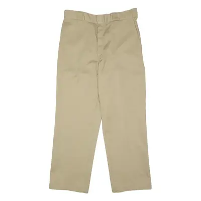 DICKIES Workwear Mens Twill Trousers Beige Slim Straight W36 L32