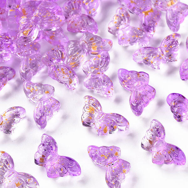 Transparent Spray Painted Glass Beads