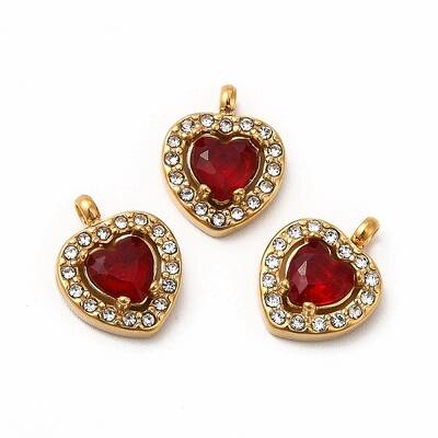 PVD Vacuum Plating 304 Stainless Steel Cubic Zirconia Pendants