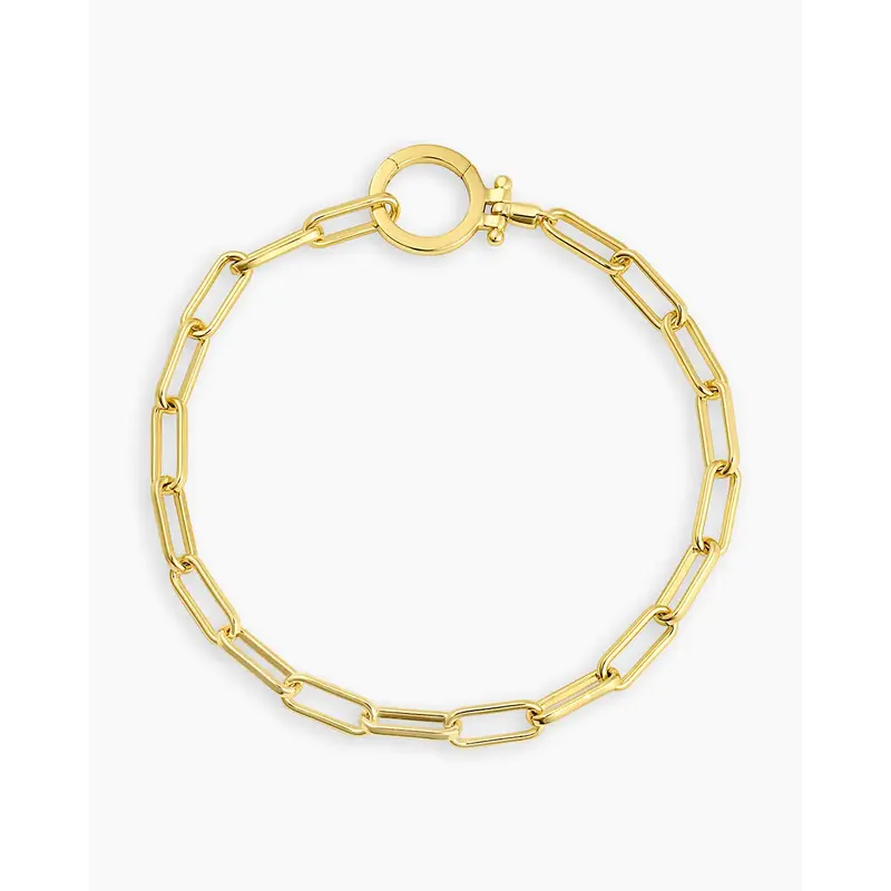 gorjana – Parker Bracelet – 18K Gold-Plated Paperclip Chain – Timeless & Layer-Friendly Jewelry – Elegant Everyday St...