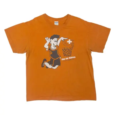 GILDAN Basketball Mens T-Shirt Orange L