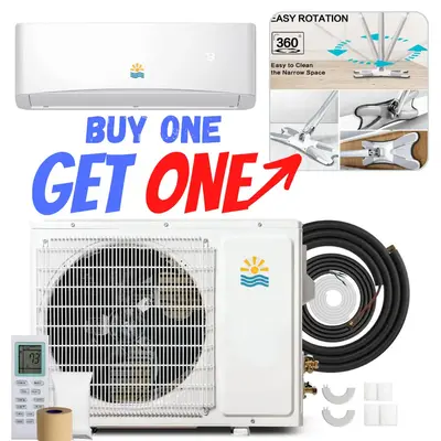 YOUHOX Mini Split Ac Heating System 18000BTU Air Conditioner Inverter Heating and Cooling, 230v 19 SEER2 Wall Mounted Ductles...