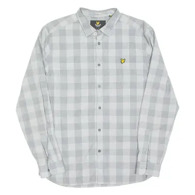 LYLE & SCOTT Mens Shirt Grey Check Long Sleeve L