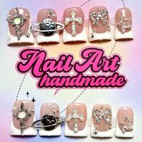 Y2K Style Cross & Butterfly & Star Design Fake Nails with Nail File & Tape, Fashion Press on Nails for Women & Girls DIY Nail...