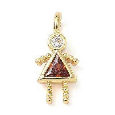 Brass Micro Pave Cubic Zirconia Pendants