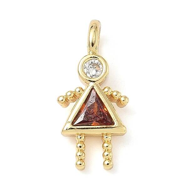 Brass Micro Pave Cubic Zirconia Pendants