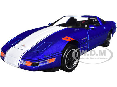 1996 Chevrolet Corvette Grand Sport Blue Metallic with White Stripes Timeless Legends Series 1/24 Diecast Model Car by Moto...