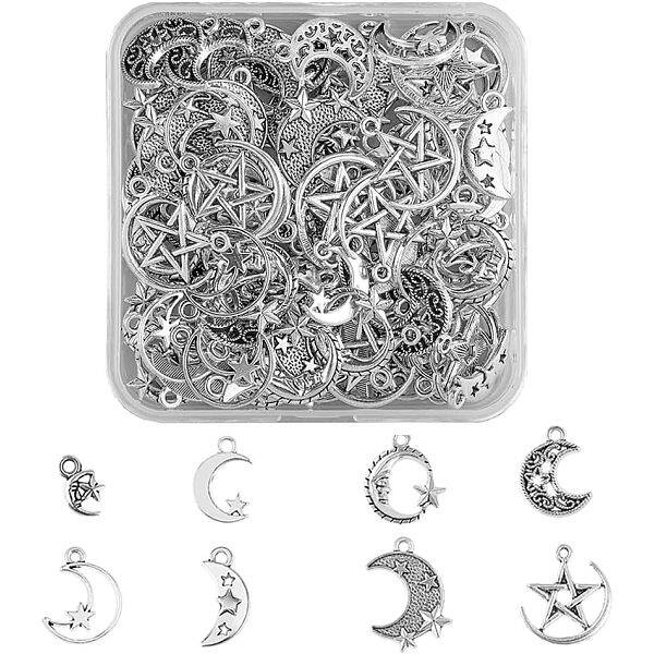 112Pcs 8 Style Tibetan Style Alloy Pendants
