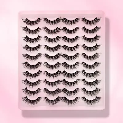 Wispy Faux Cluster Lashes, 20 Pairs Reusable Long & Fluffy Curl Lashes Strips for Eyelashes Extensions, Lash Clusters for Wom...