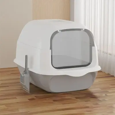 Cat Litter Box, Removable & Washable Large Capacity Cat Litter Tray, Cat Toilet Suitable for Small and Medium Sized Cats