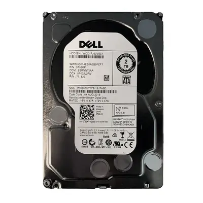 0T52KP Dell 2TB 6Gb/s SATA 7200 3.5-Inch Hard Drive
