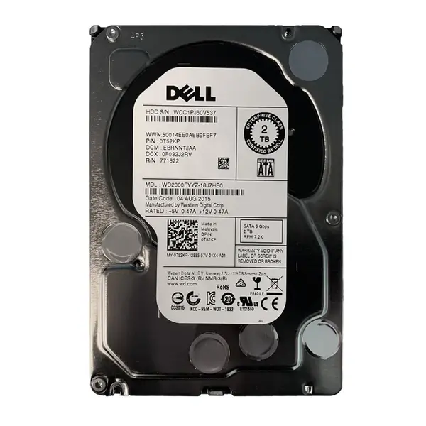0T52KP Dell 2TB 6Gb/s SATA 7200 3.5-Inch Hard Drive