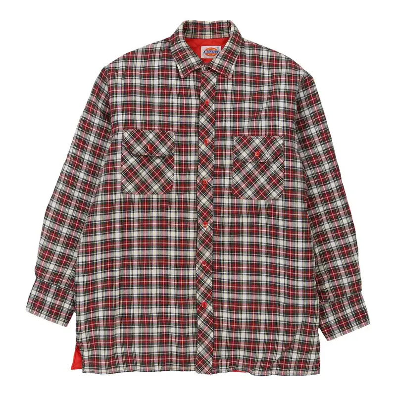 Dickies Checked Overshirt - Medium Red Cotton Blend