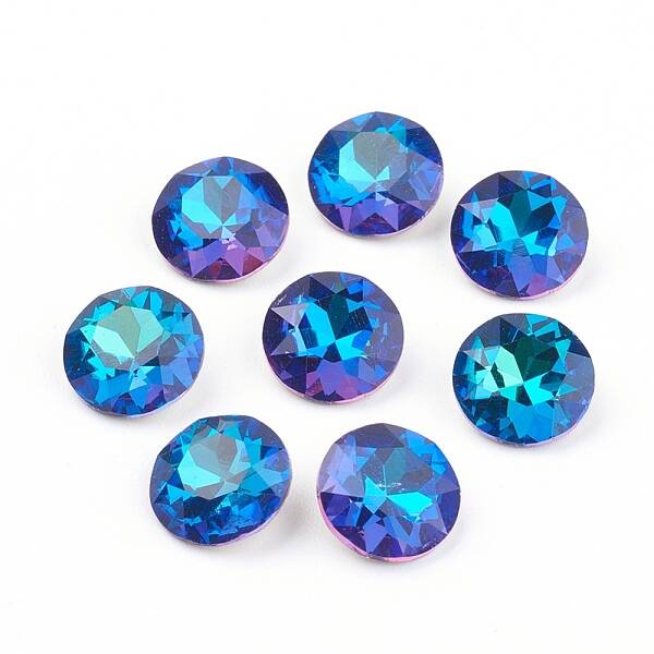 Pointed Back & Back Plated Glass Rhinestone Cabochons