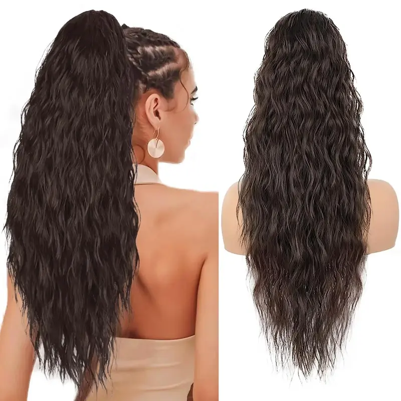 AISI HAIR FallFreshness Ponytail Extension Drawstring Ponytail Hair Extensions for Women Long Wavy Synthetic Hairpiece for Da...