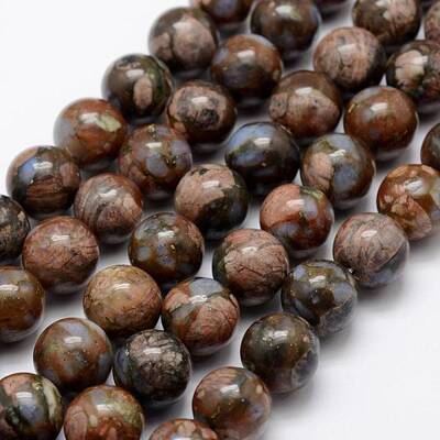 Natural Glaucophane Beads Strands