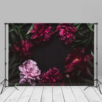Peony Vintage Black Portrait Photography Backdrop - Aperturee