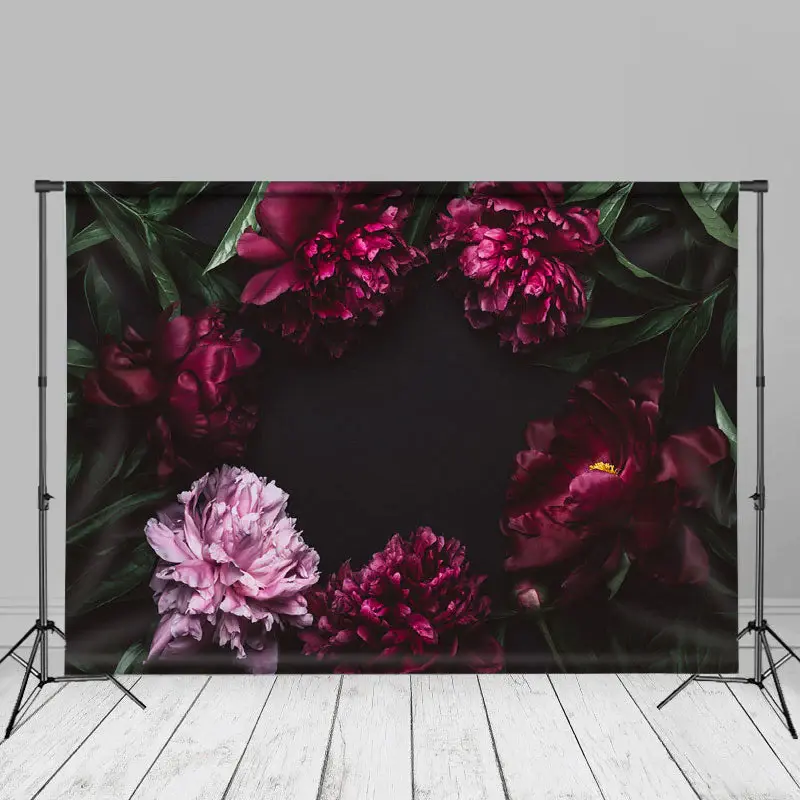 Peony Vintage Black Portrait Photography Backdrop - Aperturee