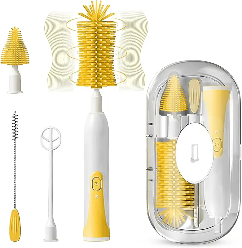 Electric Bottle Cleaning Brush, Baby Bottle Brush Cleaner Water Bottle Cleaning Kit, Nipple Brush Pacifier Cleaner Straw Clea...