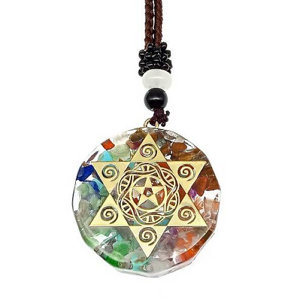 Orgonite Chakra Natural & Synthetic Mixed Stone Pendant Necklaces