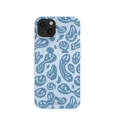 Powder Blue Melting Faces iPhone 13 Case