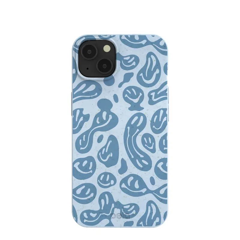 Powder Blue Melting Faces iPhone 13 Case