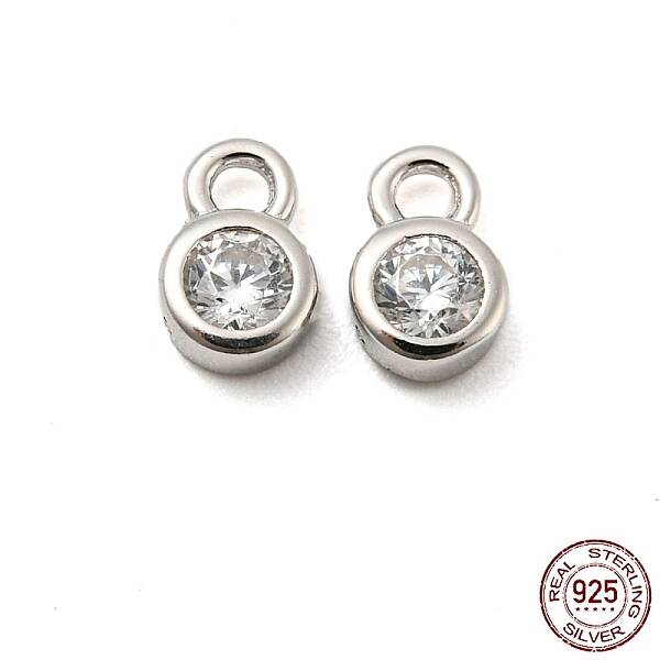 Real Platinum Plated Rhodium Plated 925 Sterling Silver Charms