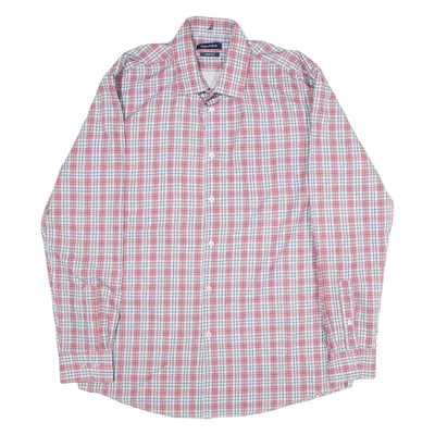 NAUTICA Slim Fit Mens Shirt Red Check Long Sleeve L
