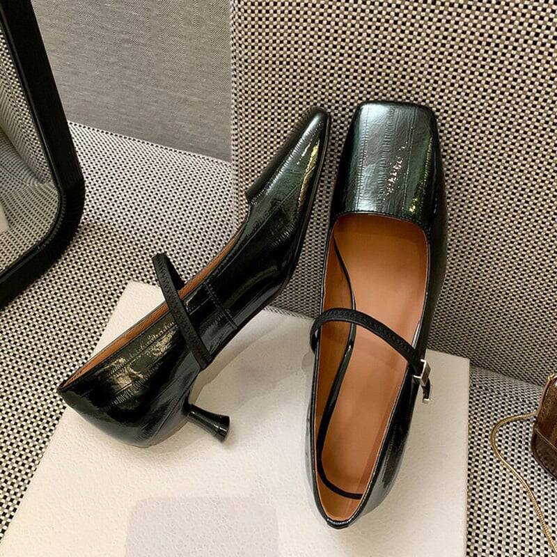 CHIKO Carmen Square Toe Kitten Heels Mary Jane Shoes