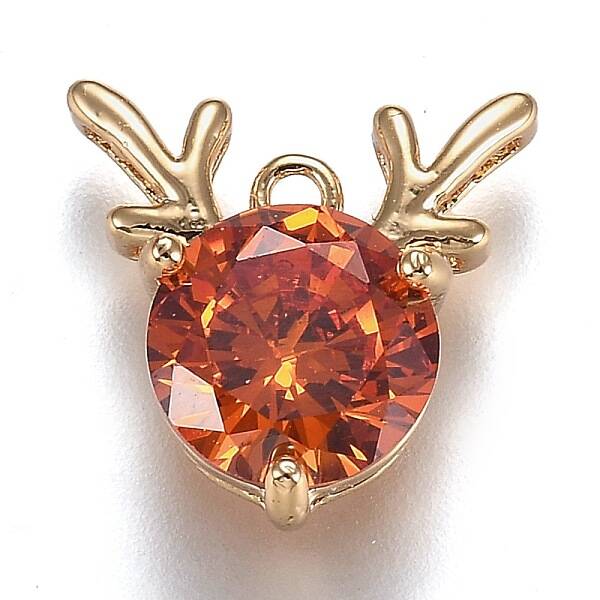 Golden Plated Brass Micro Pave Cubic Zirconia Charms