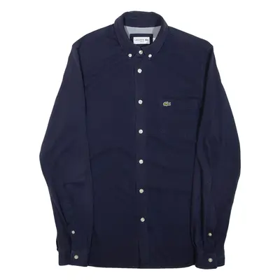 LACOSTE Slim Fit Mens Plain Shirt Blue Long Sleeve M