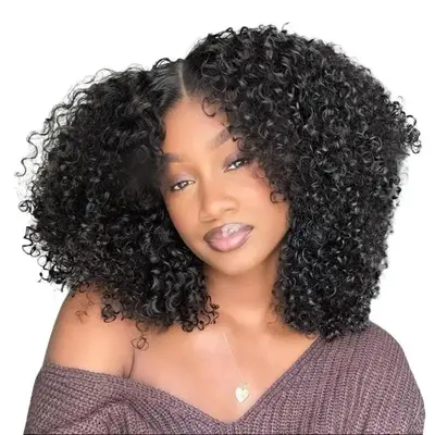 ISEE Wear Go V5 Kinky Curly Pre Bleached Knots Pre Cut 6*4 HD Lace Glueless Human Hair Wig Beginner Friendly New Year Gifts f...