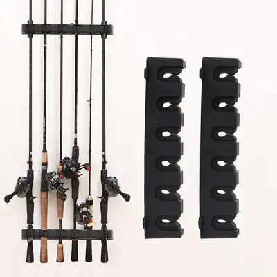Vertical/Horizontal Fishing Rod Storage Rack, 6 Fishing Rod Holder (Rods Not Included), Fishing Accessories