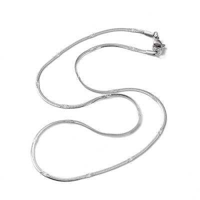 Non-Tarnish 304 Stainless Steel Flat Snake Chain Necklaces for Women