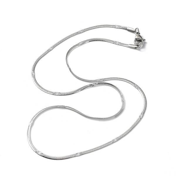 Non-Tarnish 304 Stainless Steel Flat Snake Chain Necklaces for Women
