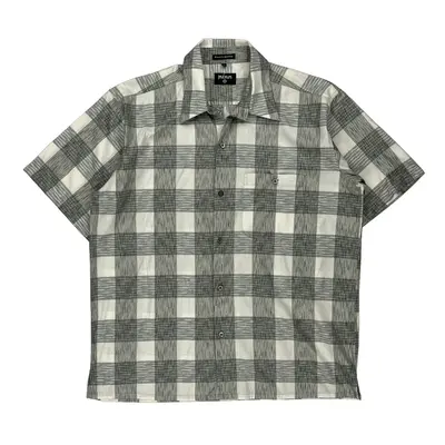 Minos Patterned Shirt - Large Grey Cotton