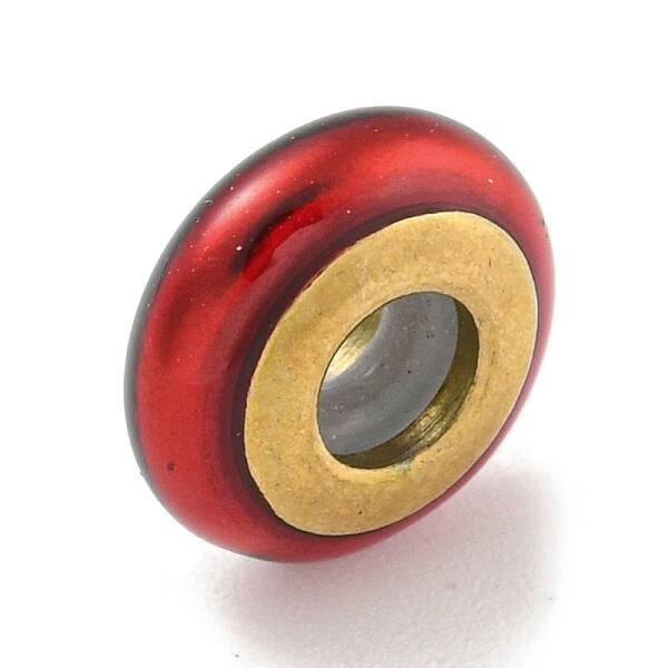 304 Stainless Steel Enamel European Beads