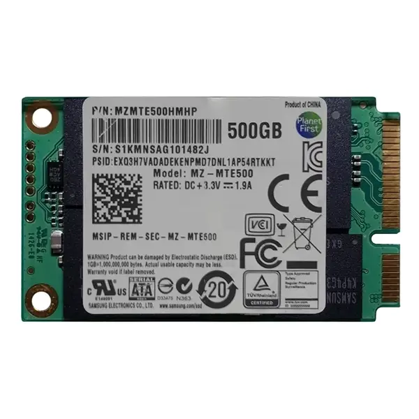 MZ-MTE500BW/OB1 Samsung 840 EVO Series 500GB mSATA 6GB/s SATA 1GB Cache V-NAND 3bit MLC Solid State Drive