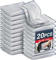 20 Pcs New Upgrade Steel Wire Dishcloth,Triple-Layer Steel Wire Cleaning Cloth,Powerful Cleaning Non-Scratch Wire Dishcloth R...