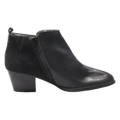 EARTH Ankle Boots Black Leather Womens UK 7