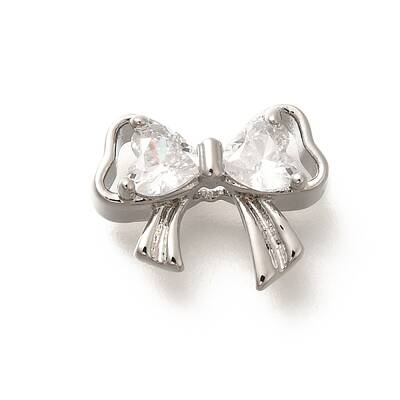 Brass Micro Pave Cubic Zirconia Beads