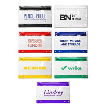 250 Custom School Supply Pencil Pouch - Clear & Binder Compatible