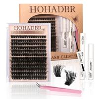 Lash Clusters Kit Natural Individual Lashes Wispy Eyelash Extensions 8-16mm DIY Lash Extension Kit Lash Bond and Seal Waterpr...