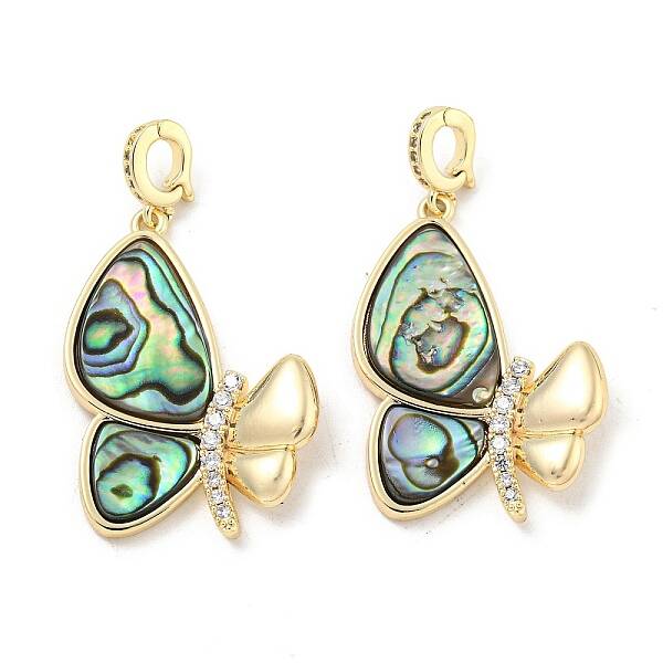 Brass Micro Pave Clear Cubic Zirconia Pendants